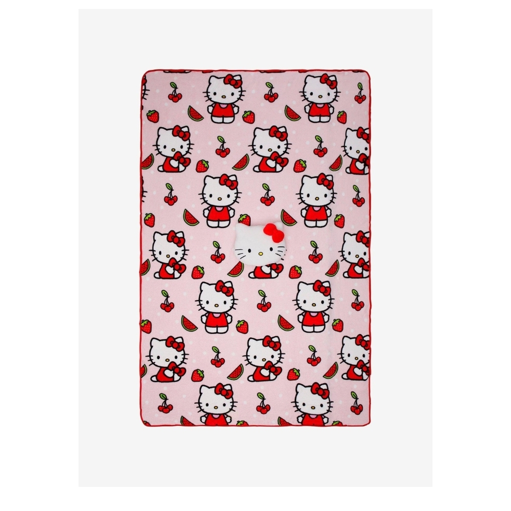 Hello Kitty Fruits Nogginz Pillow & Blanket Set